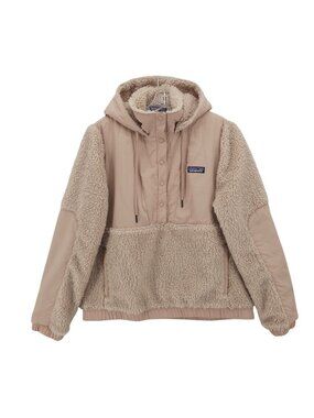 PATAGONIA Women's Shelled Retro-X Pullover Hooded Sherpa Jacket STPE Beige SMALL